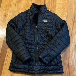 Girls north face reversible jacket